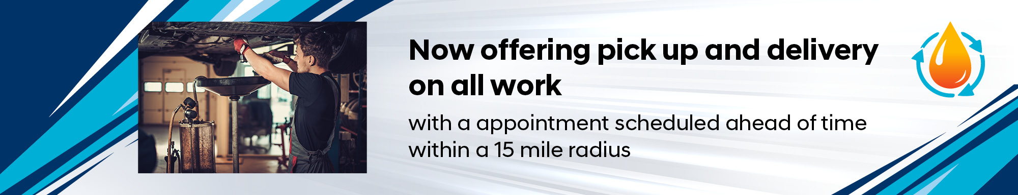 Now offering pick up and delivery on all scheduled appointments